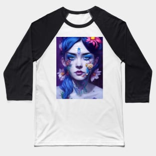 Tattooed Flower-punked Snow White Baseball T-Shirt